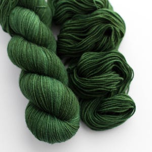 Fingering Superwash Merino Nylon Sock Yarn Tonal Hand Dyed Yarn Velvet Pine
