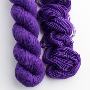 Fingering Superwash Merino Nylon Sock Yarn Tonal Hand Dyed Yarn Royal Purple