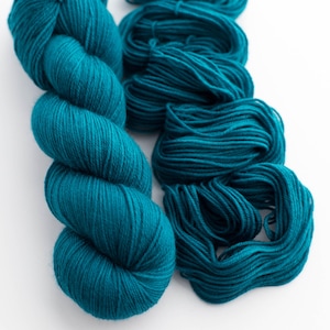 Fingering Superwash Merino Nylon Sock Yarn Tonal Hand Dyed Yarn Largo Teal