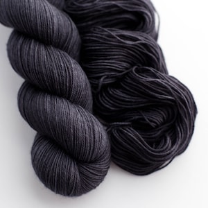 Fingering Superwash Merino Nylon Sock Yarn Tonal Hand Dyed Yarn Charcoal