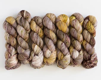 Fingering Weight Superwash Merino Nylon Sock Yarn Tonal Hand Dyed Knitting Yarn Sock Set Gift Set BROOKSIDE MOSS