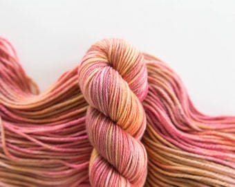 Worsted Superwash Merino Nylon Yarn Hand Dyed Variegated Yarn ROOIBAS Kettle Dyed