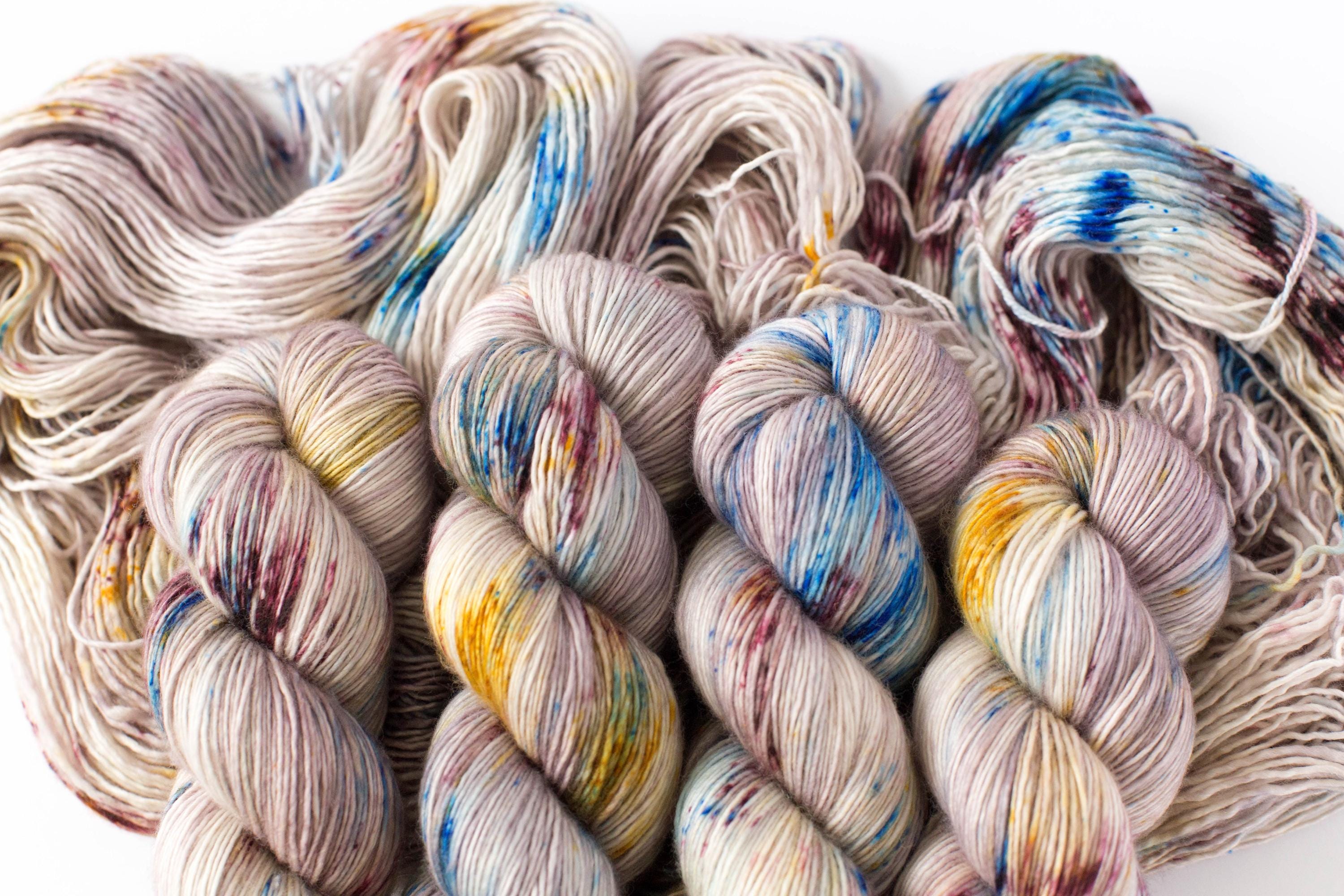 Fingering Single Ply Superwash Merino Sock Yarn Hand Dyed Yarn Vintage Petals