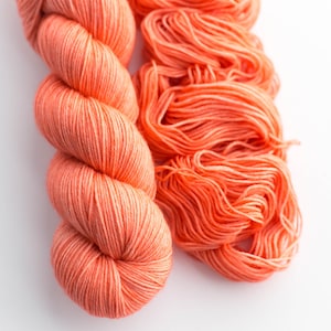 Fingering Superwash Merino Nylon Sock Yarn Tonal Hand Dyed Yarn Tangerine