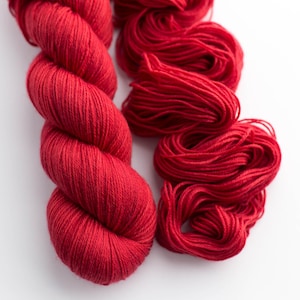 Fingering Superwash Merino Nylon Sock Yarn Tonal Hand Dyed Yarn Poppy