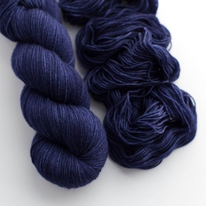 Fingering Superwash Merino Nylon Sock Yarn Tonal Hand Dyed Yarn Navy