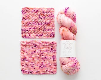 Fingering Weight Superwash Merino Nylon Sock Yarn Tonal Hand Dyed Knitting Yarn CACTUS FLOWER