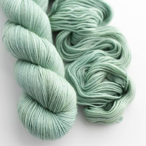Fingering Superwash Merino Nylon Sock Yarn Tonal Hand Dyed Yarn Pistachio