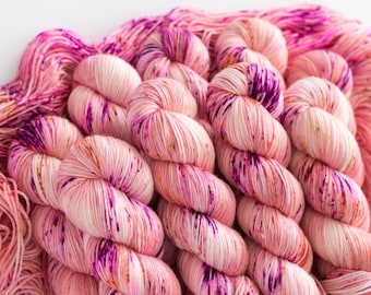 Fingering Superwash Merino Nylon Sock Yarn Tonal Hand Dyed Yarn CACTUS FLOWER