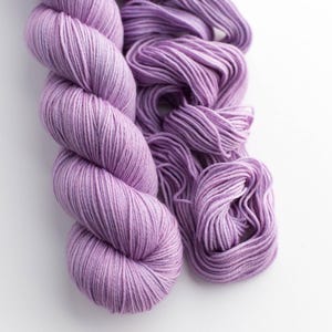 Fingering Superwash Merino Nylon Sock Yarn Tonal Hand Dyed Yarn Lilac