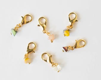 Set of 6 Progress Keepers Glass Bead Stitch Markers Crochet Gift Knitting Gift Accessories Light Weight