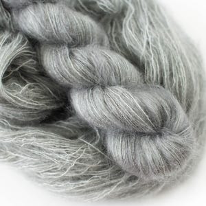 Mohair Silk Yarn ONE Skein Lace Weight Hand Dyed Yarn Fuzzy Yarn THICKET