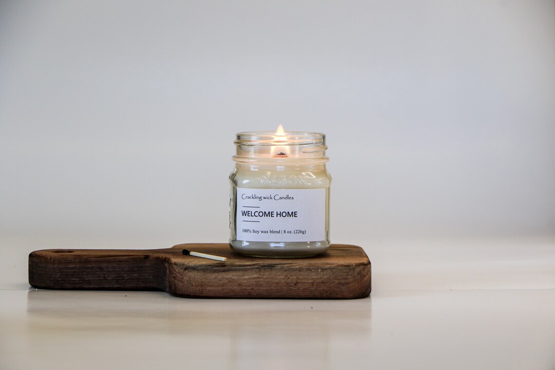 Crackling Wick Candle Soy Candle Farmhouse Candle Wooden Etsy