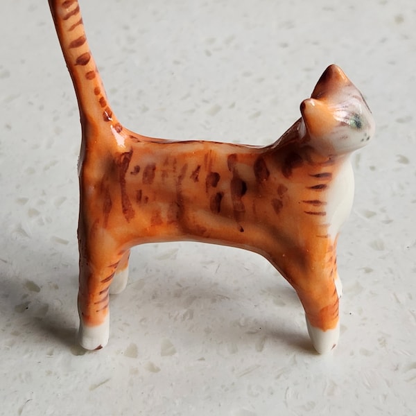 Handmade ginger cat figure, orange tabby, marmalade cat