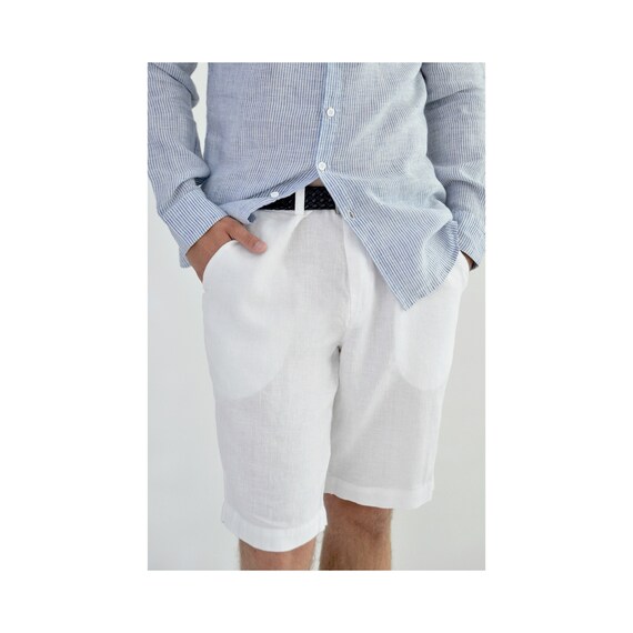 White Linen Shorts Tomas / Men off 