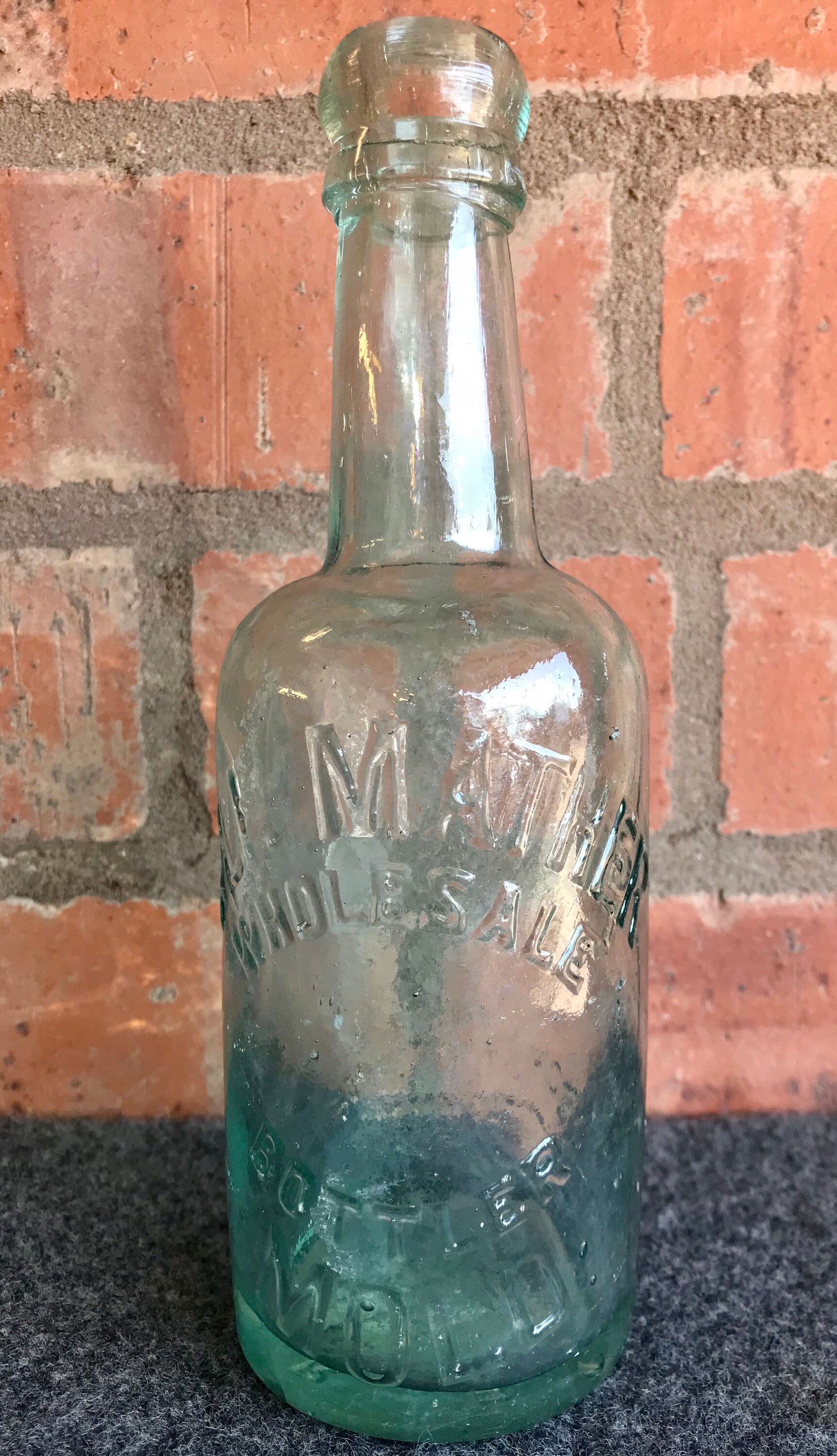 Vintageclear glass beer water bottle Mold North Wales. Etsy