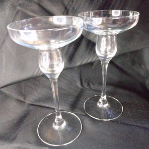 Vintage 1992 Circa Ondine set of 2 Luminarc Candle Holder Made in France  Vintage Luminarc Glass Candle Holder