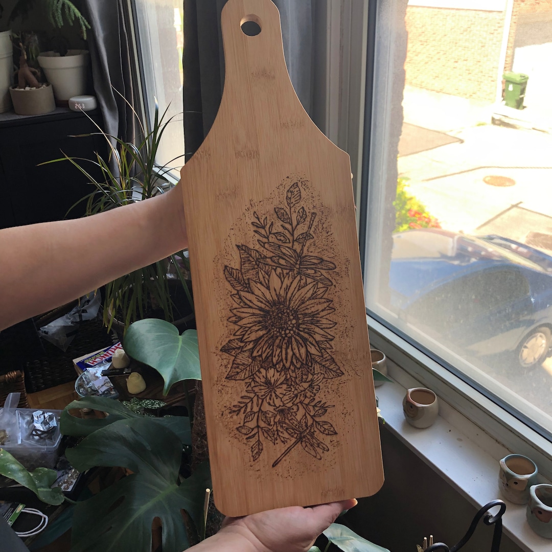 Red Flower Haze Cutting Board