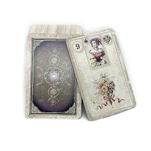 Reimpressão de cartões antigos de Dondorf Lenormand de 1880 em 3 versões diferentes da Spirit of Elements.