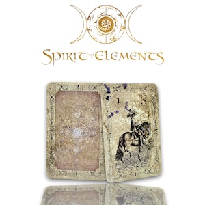 Cartões Spirit of Elements Lenormand / Old Black Vintage com cartões Skat