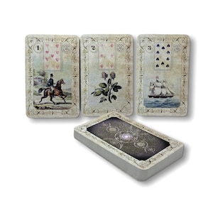 Reimpressão dos cartões Dondorf Lenormand de 1910 e 1880 Design: Fleur de Lille de Spirit of Elements.
