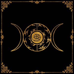 Lenormand / Tarot Cloth Logotipo da Lua Tripla 52 x 52 cm