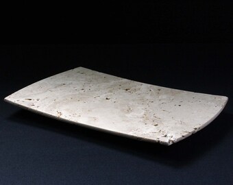 Stone Serving Dish - Travertine limestone by Gary DuBois