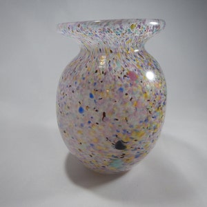 Hand blown glass vase, multicolored glass vase