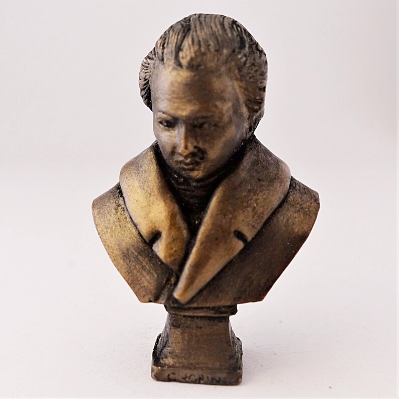 Miniature Handmade Bust of Chopin Dollhouse Bust Scale 112 Etsy
