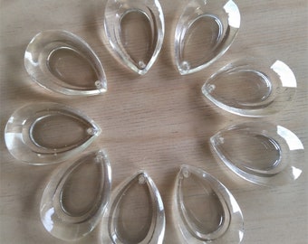 Set of 9 Antique vintage crystal glass Chandelier beads