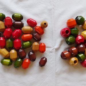 49 real vintage big wooden beads macrame