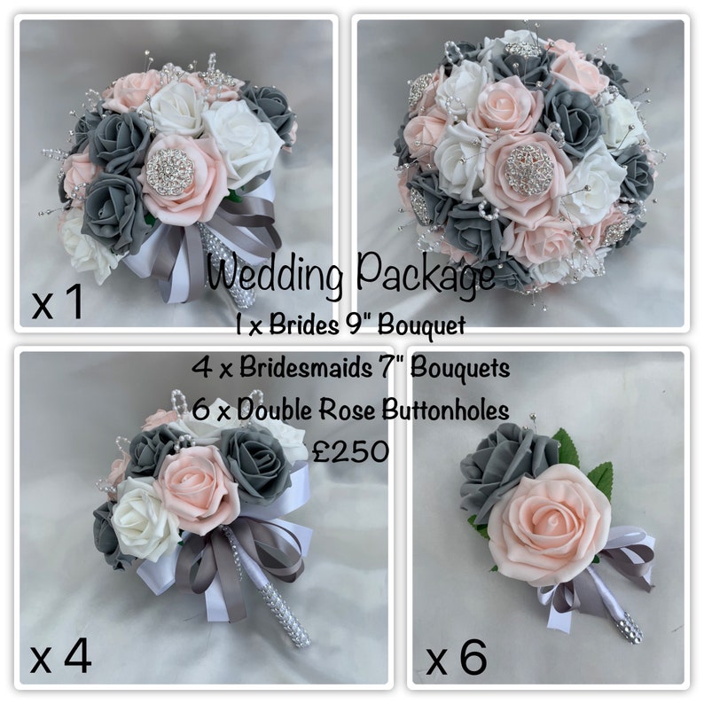 Baby Pink /& Baby Blue Wedding Buttonhole Flowers Single Double Ladies Corsage