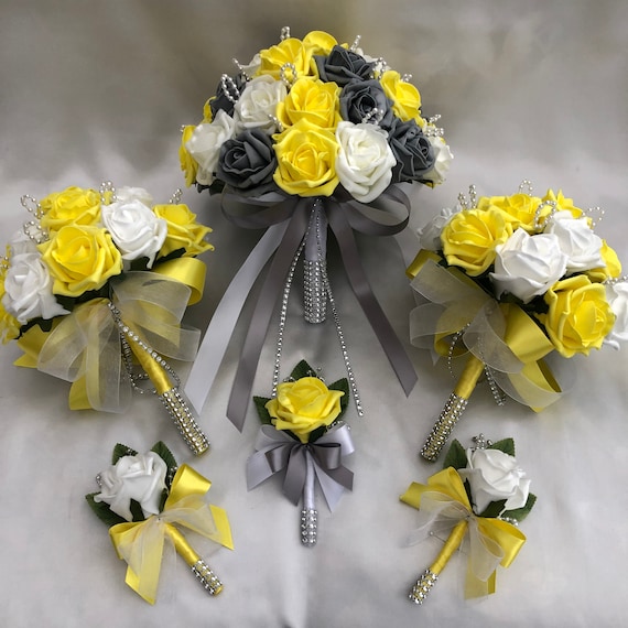 Artificial Wedding Bouquets Packages Brides Posy Bouquet 2 Etsy