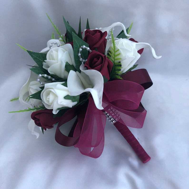 Artificial Wedding Flowers Bride Bridesmaids Posy Bouquet Etsy