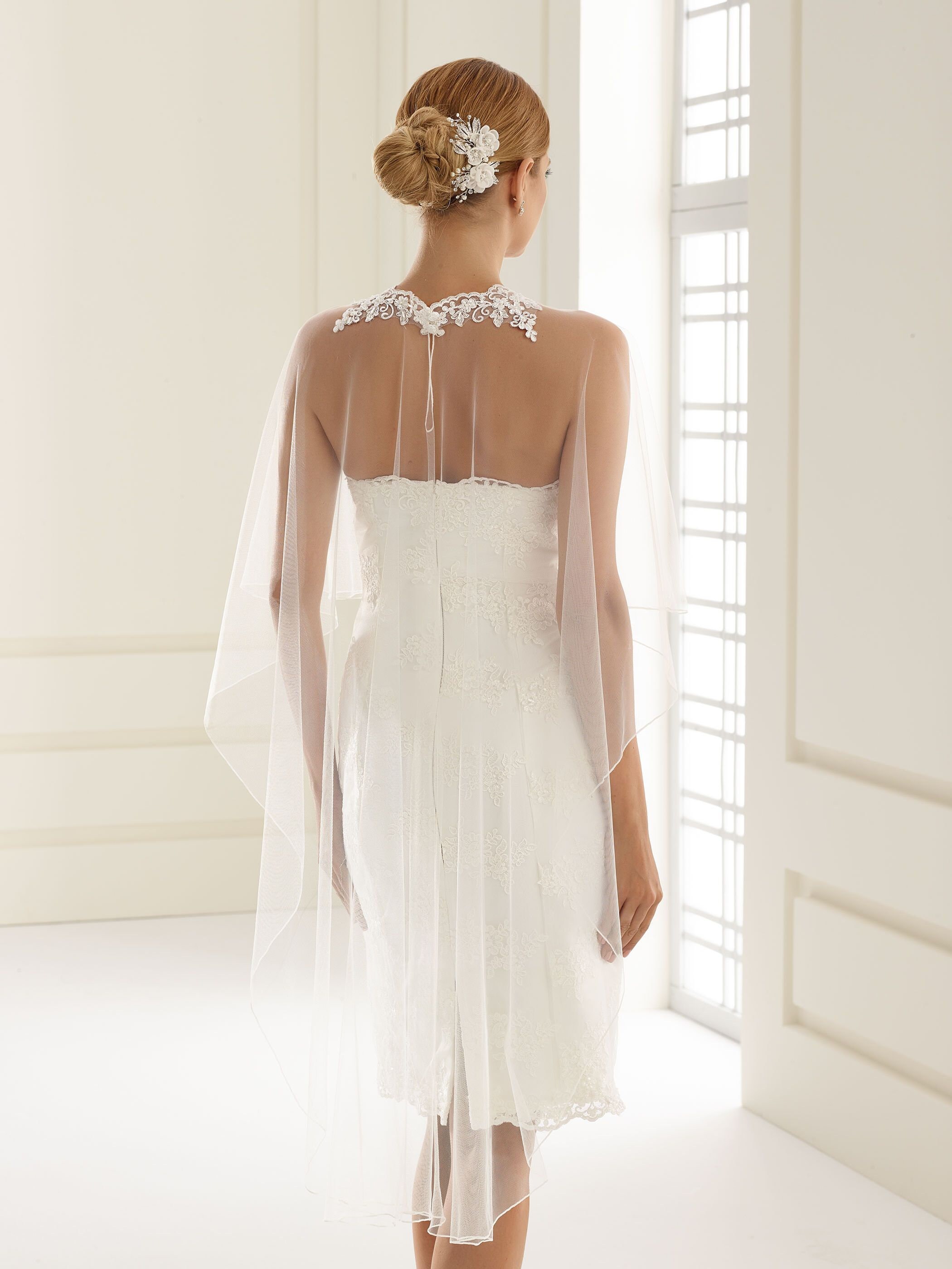 Lace &amp; Tulle Bridal Cape Poncho Wedding Dress Cover Up Etsy