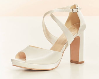 ivory t strap heels