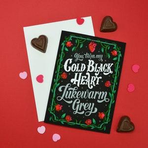 You Turn my Cold Black Heart Lukewarm Grey Card Valentine's Day Greeting Card Sarcastic Card Funny Honest Valentine Unique gift image 3