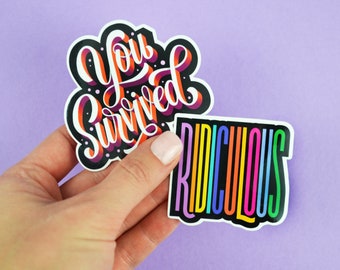 2020 Sticker Pack | You Survived | Ridiculous | Vinyl Stickers | Decal | Laptop Sticker | Lettering Art | Unique Sticker | Sarcastic Sticker