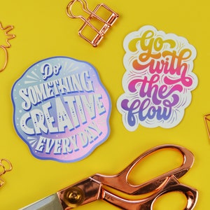 Colorful Sticker 2 Pack Decals Motivational Stickers Creative Stickers Unique Gift Vinyl Stickers Mirror Matte Stickers image 1