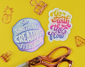 Colorful Sticker 2 Pack | Decals | Motivational Stickers | Creative Stickers | Unique Gift | Vinyl Stickers | Mirror Matte Stickers