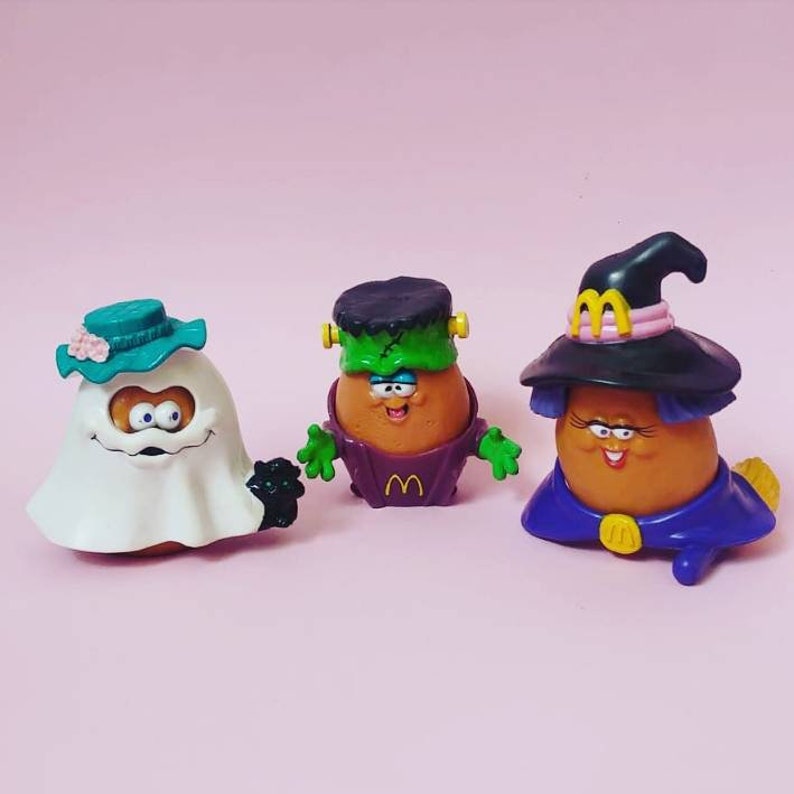 3 set McNugget Witchie Witch Frankenstein Ghost Happy Meal toy McDonalds