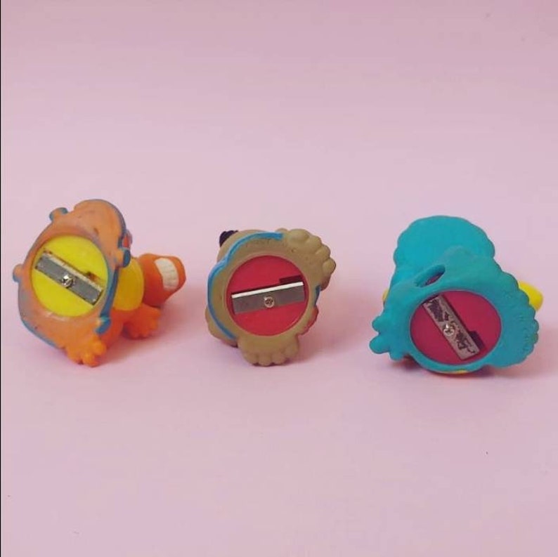 3 vintage Dino Dragon Pencil Sharpeners