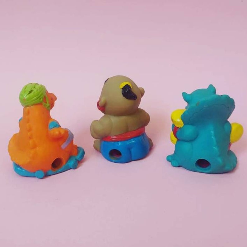 3 vintage Dino Dragon Pencil Sharpeners
