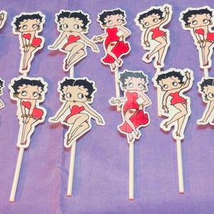 12pcs- Betty Boop Cupcake Toppers