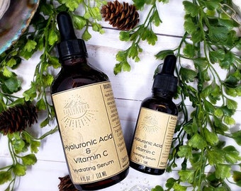 Vitamin C and Hyaluronic Acid Serum - Daily Face Moisturizer and Skin Brightener - Vegan and Eco-friendly Packaging