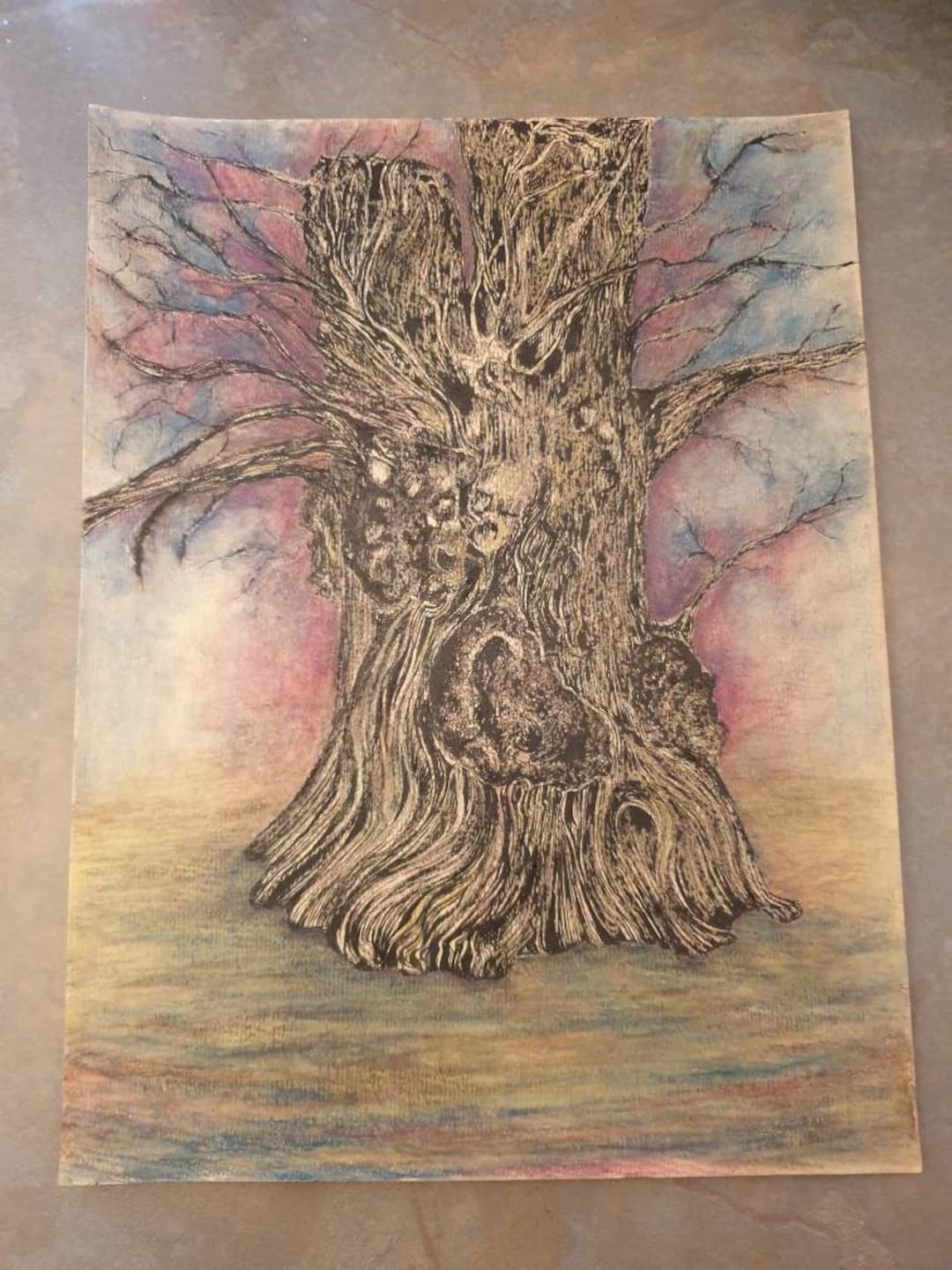 Gnarly Tree. Illustration Drawing of a Greek Tree. - Etsy