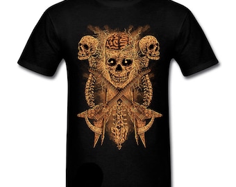 Custom t shirt 100% coton t-shirt digital printing anthem skull skull guitar rokenrol rock roll hard
