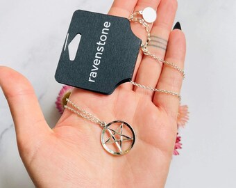 The Silver Pentacle Necklace | Ravenstone | Nickel-Free Jewelry