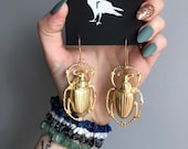 giant scarab beetle earrings