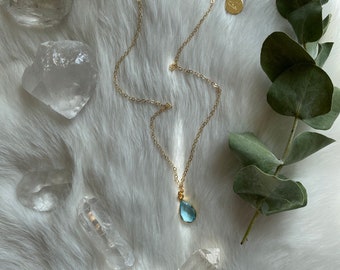 The Blue Topaz Gem Necklace | Ravenstone | Nickel-Free Jewelry